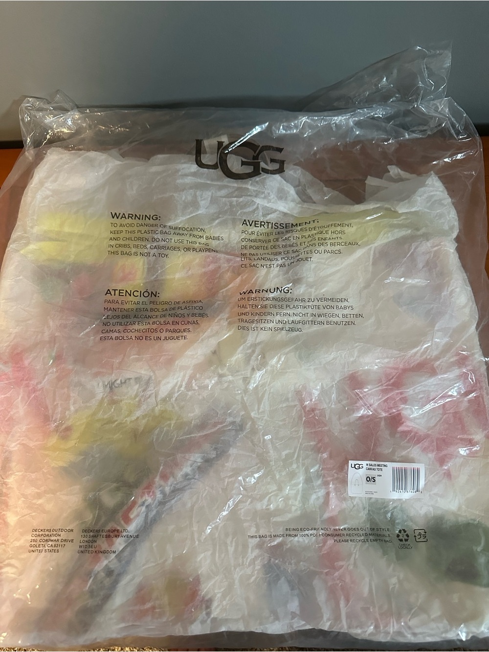 UGG Canvas Tote Bag - Pink and Olive Tie-Dye